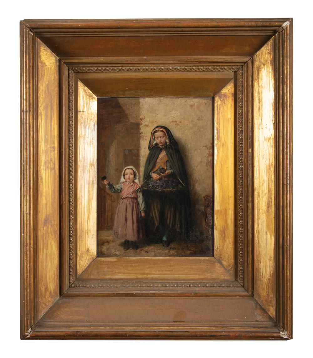 Pierre Jean Edmond Castan comparable auction result: pierre jean edmond castan 1817 1892 the young flower sellers oil on panel 24 x 17cm signed