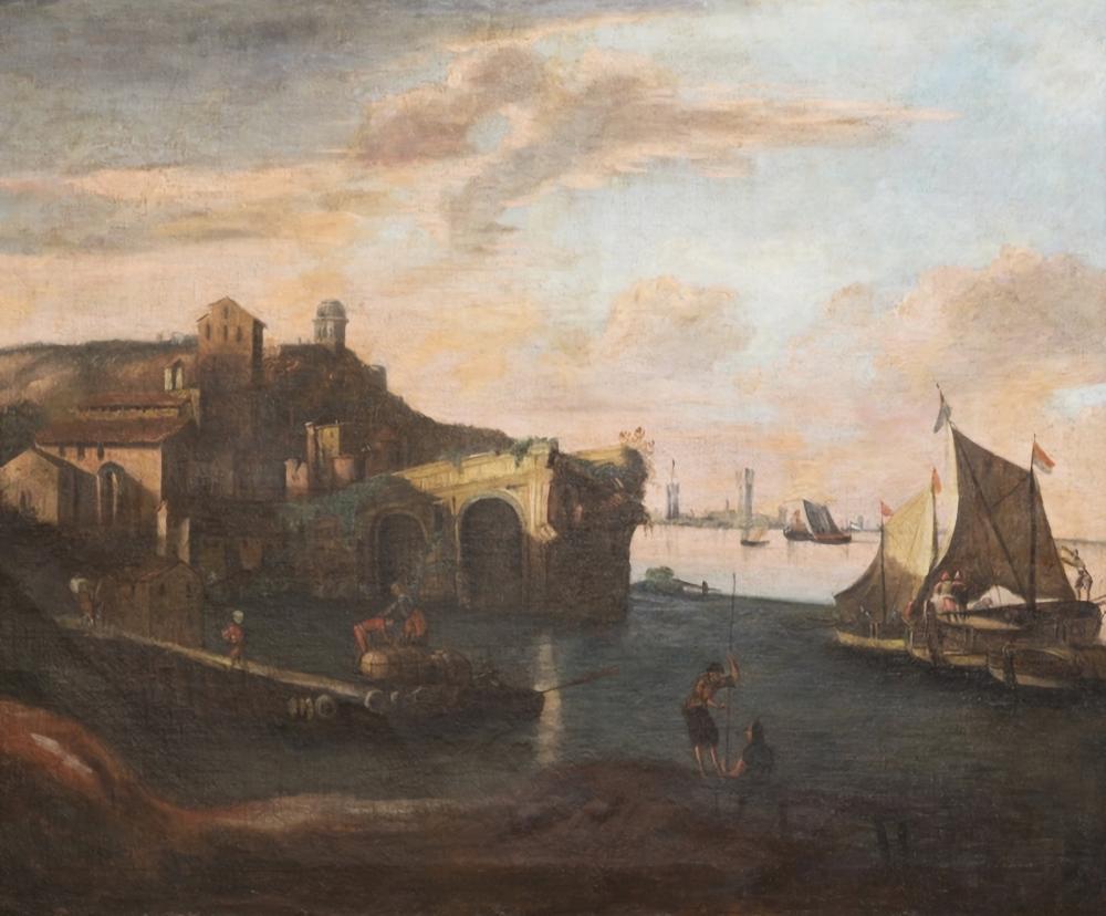 Adriaen van der Cabel comparable auction result: adriaen van der cabel c 1631 1705 attr capriccio le pont cass de rome dit ponte rotto