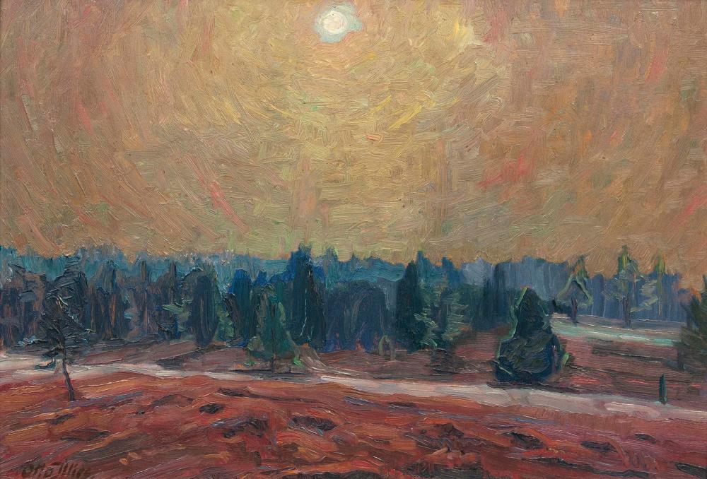 Otto Illies comparable auction result: otto illies yokohama 1881 wernigerode 1959 moonlit forest