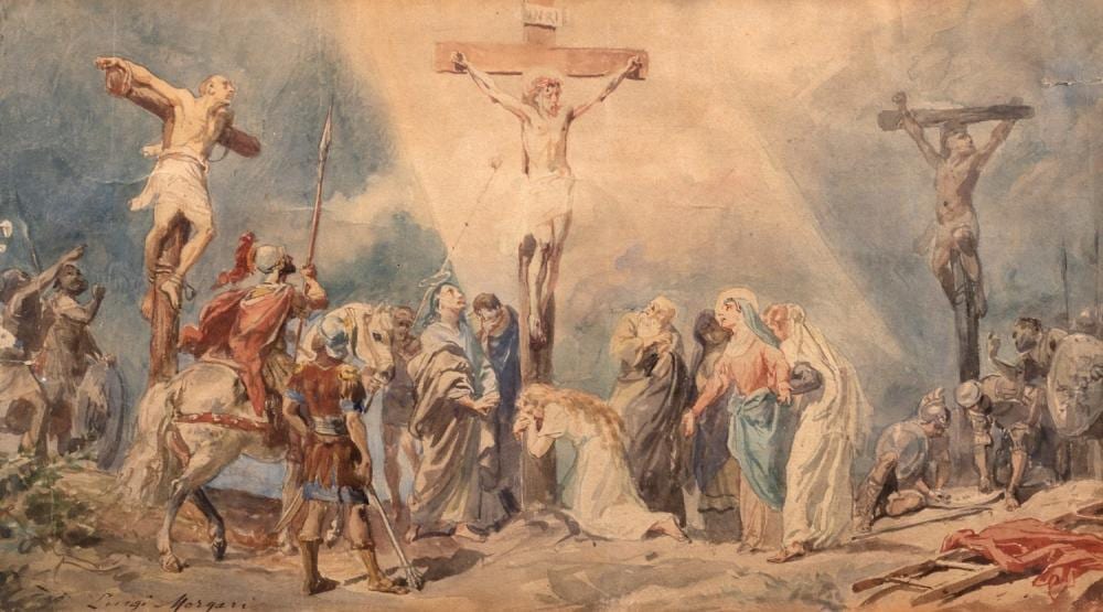 Luigi Morgari comparable auction result: luigi morgari torino 1857 1935 calvary