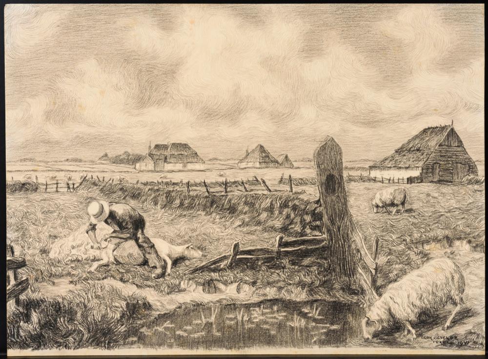 Adrianus Dirk Blok van der Velden comparable auction result: 2 realistische zeichnungen