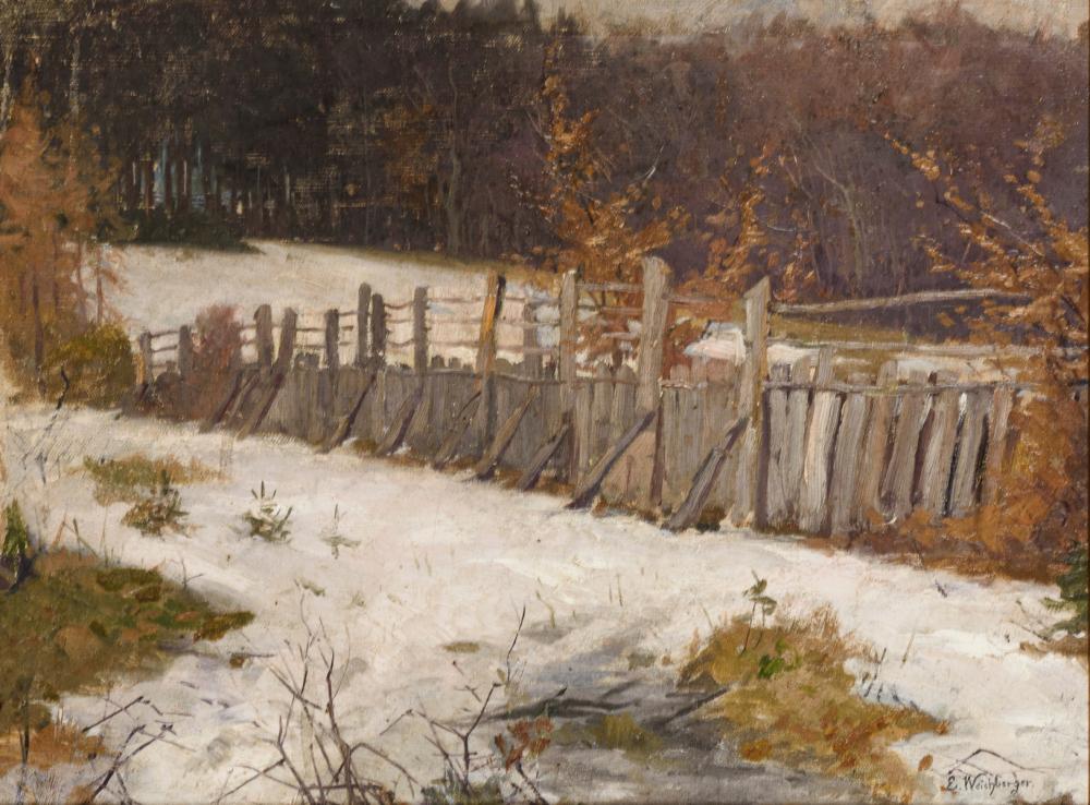 Eduard Weichberger comparable auction result: winterwald mit altem zaun