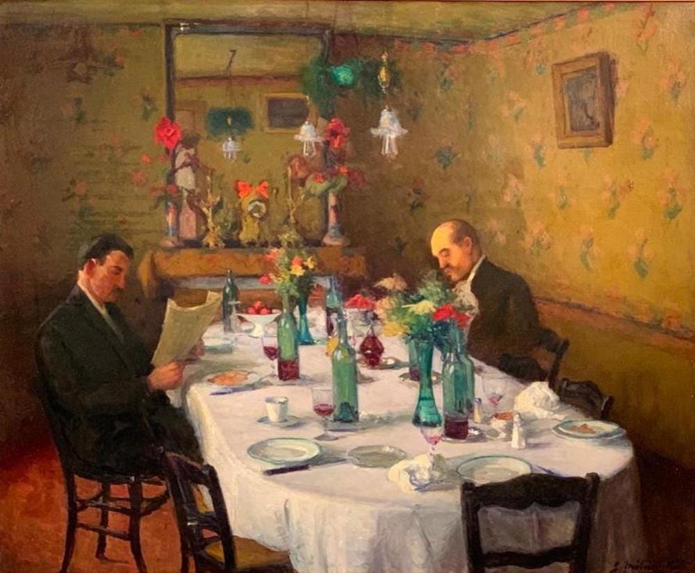 Joseph Milner Kite comparable auction result: joseph milner kite oil dining room of a french country inn