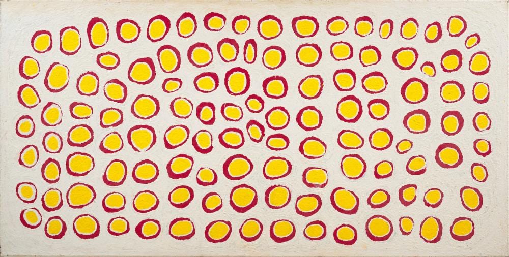 Pirrmangka Napanangka comparable auction result: pirrmangka napanangka c 1945 2001 pintupi language group untitled 2001 synthetic polymer paint on canvas