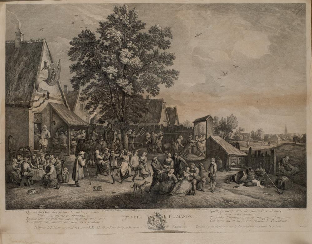 Jacques-Philippe Lebas comparable auction result: a pair of etchings