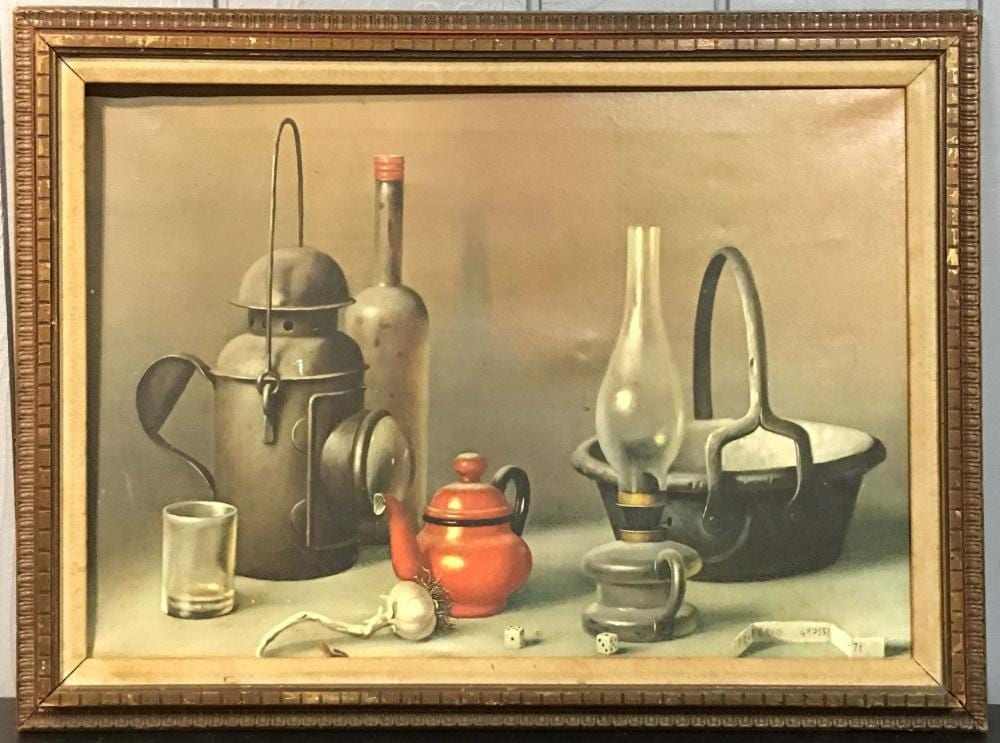 Proferio Grossi comparable auction result: proferio grossi print on canvas still life