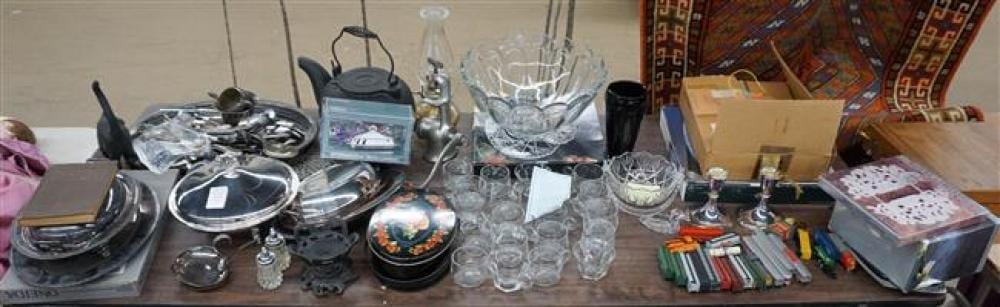 'N' Gauge Train Set, Iron Kettle, Silver Plate Flatware, Serving Articles and Meat Grinder sold by Weschler's, lot 254 — auction record photograph