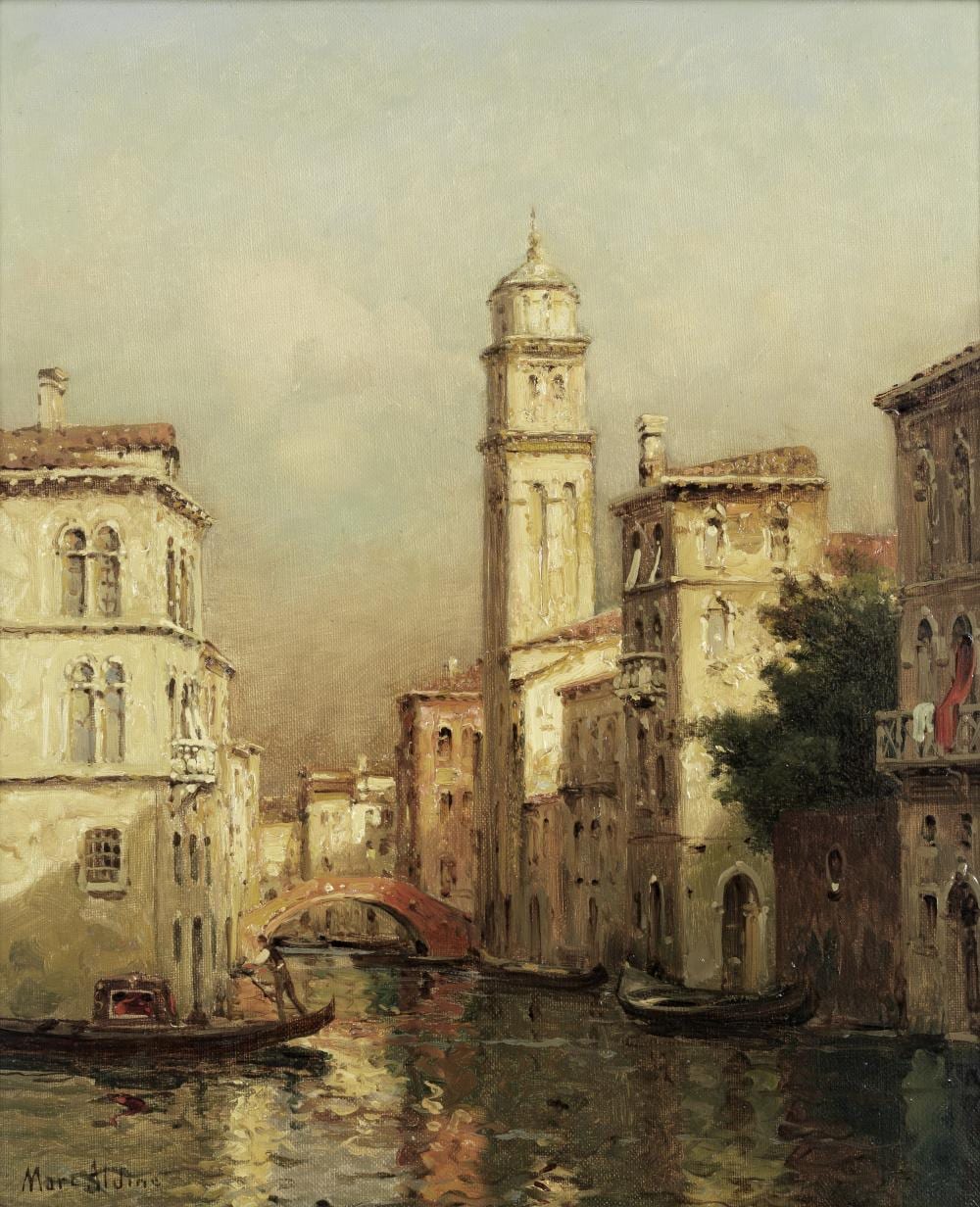 Marc Aldine comparable auction result: marc aldine french 1870 1956 venetian canal in the afternoon sun