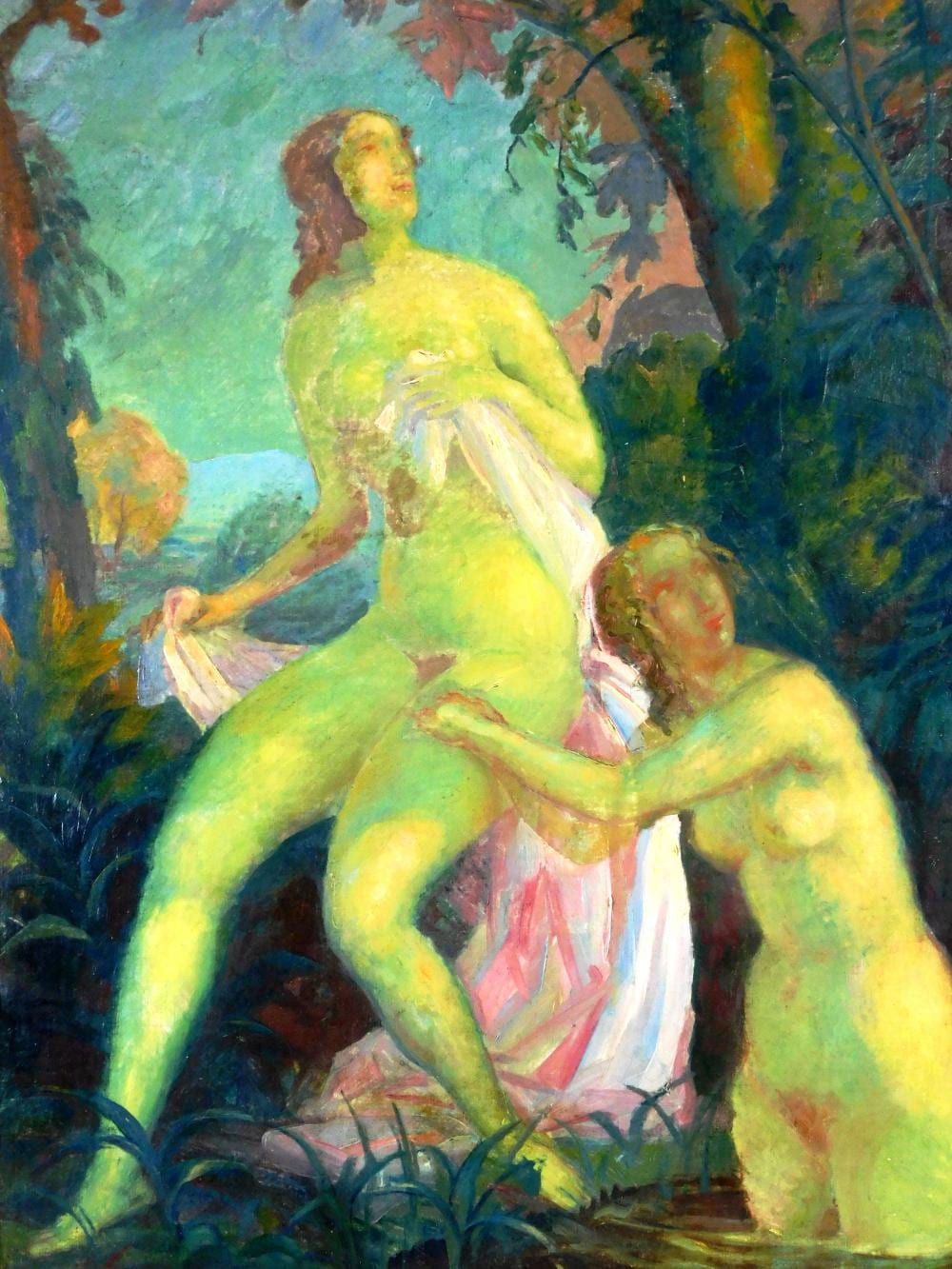 richard klein german 1890 1967 oil on canvas two nude women with greenish tint to their skin tone one seated wrapped in light · Winter Associates, Inc. · 2021-02-22 Richard Klein comparable auction result: richard klein german 1890 1967 oil on canvas two nude women with greenish tint to their skin tone one seated wrapped in light