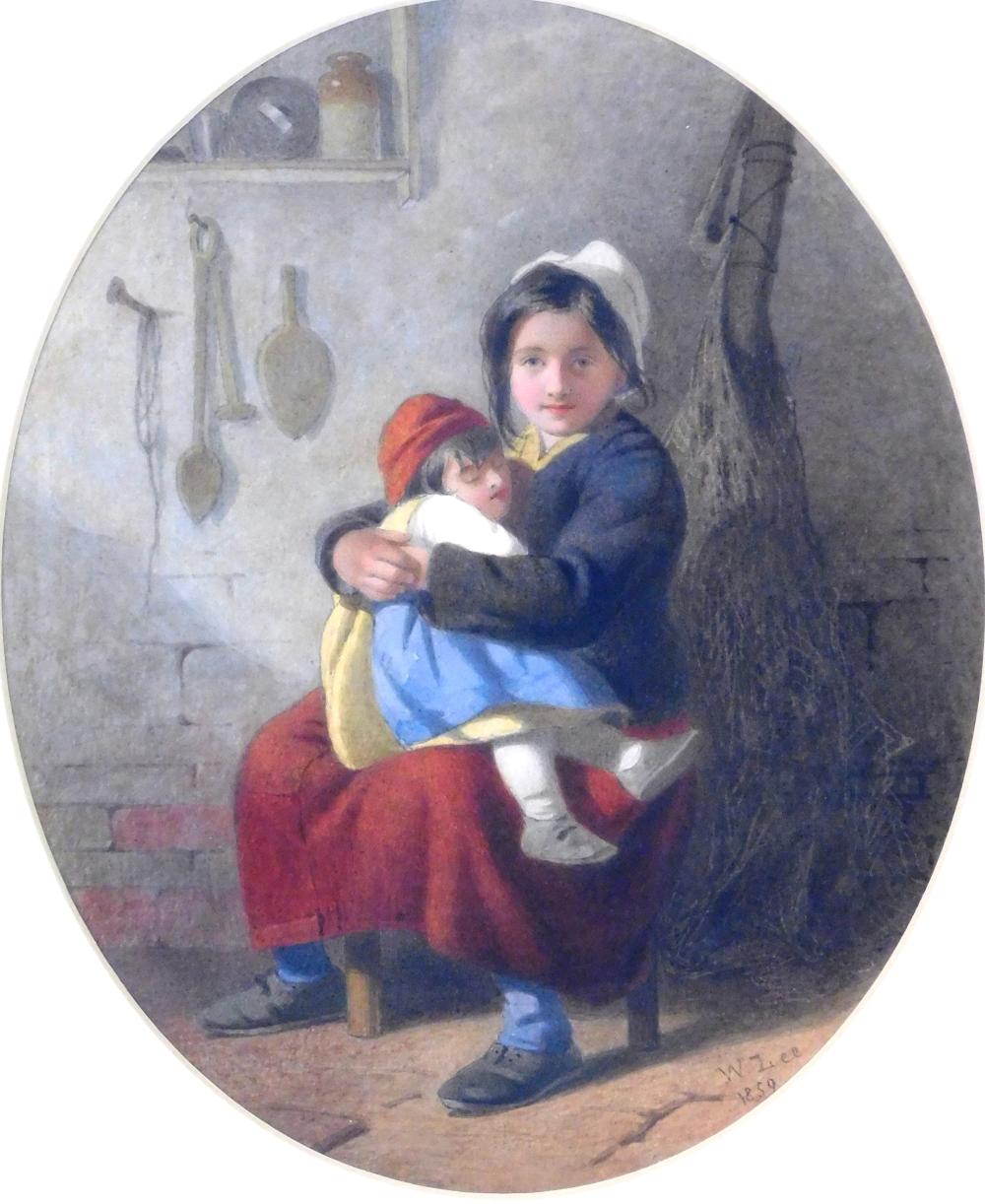 William (1809) Lee comparable auction result: william lee english 1810 1865 watercolor interior genre scene of young woman holding toddler while sitting on stool various to