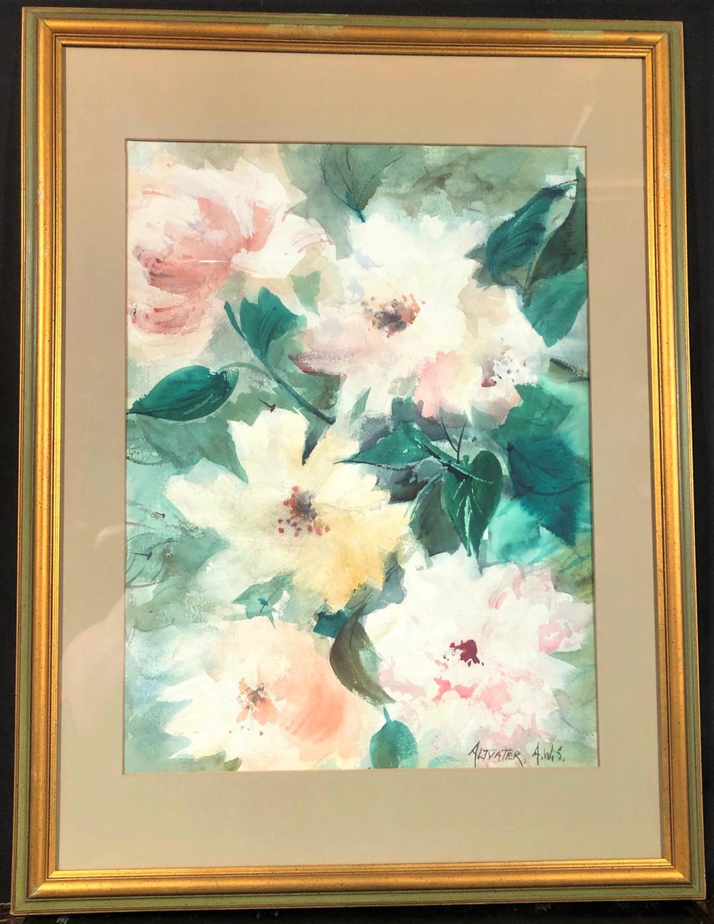 catherine tharp altvater 1907 1984 original watercolor titled spring fantasy matted framed and measuring 33in x 24 5in x 1in · The Rug Life Auctions · 2021-02-23 Catherine Tharp Altvater comparable auction result: catherine tharp altvater 1907 1984 original watercolor titled spring fantasy matted framed and measuring 33in x 24 5in x 1in