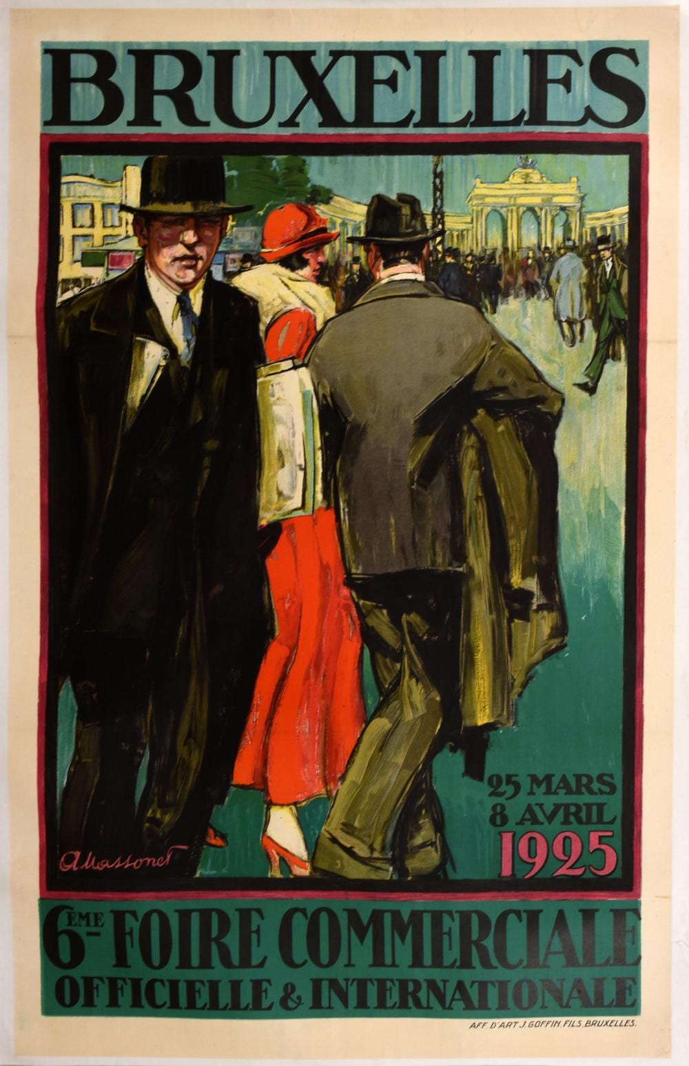bruxelles 6me foire commerciale officielle internationale · Arenberg Auctions · 2021-03-25 Armand Massonet comparable auction result: bruxelles 6me foire commerciale officielle internationale