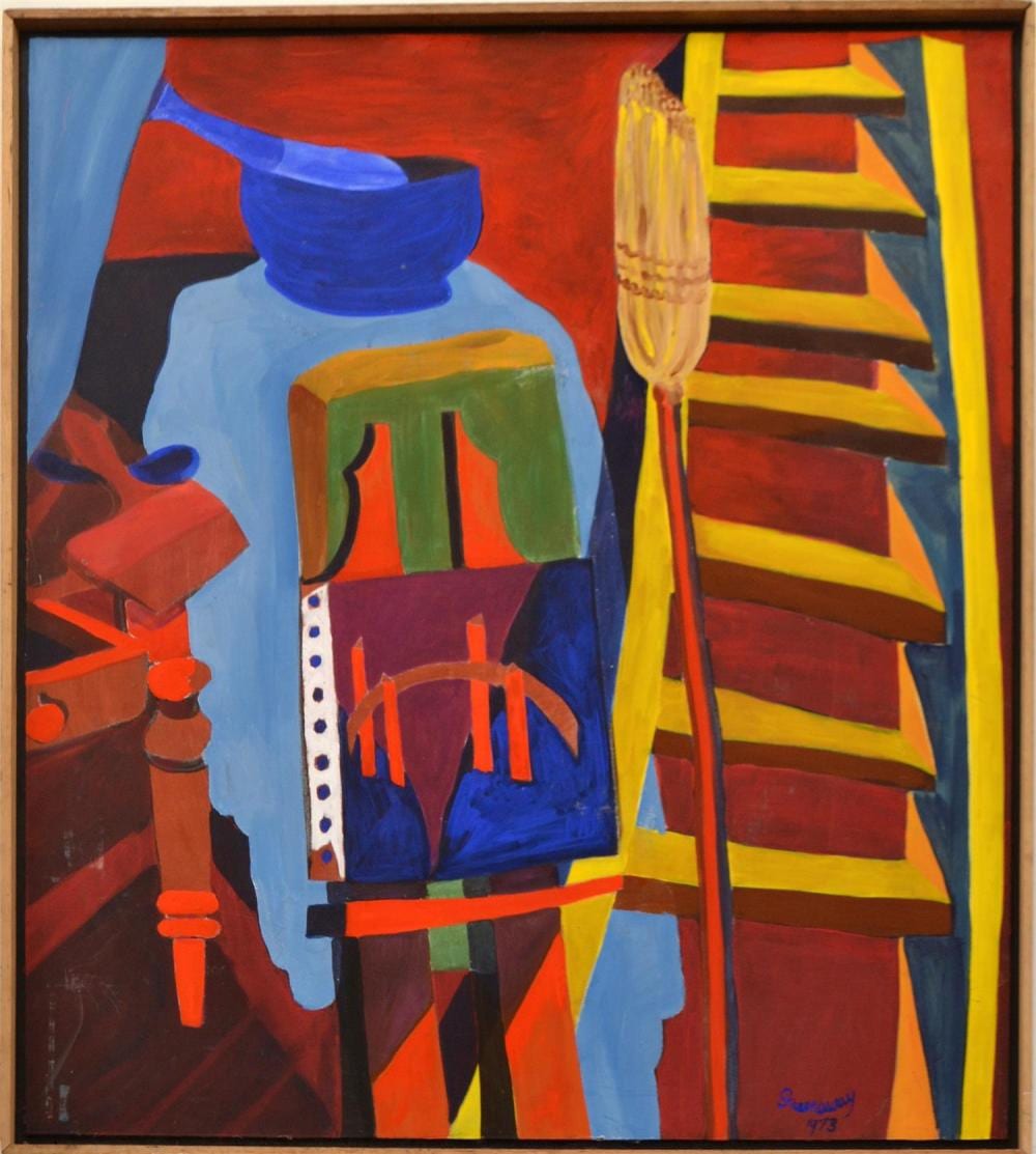 Ronald Greenaway comparable auction result: ronald greenaway still life at hawthorn oil on canvas laid on masonite 138 x 112cm frame size 144 x 128cm condition surface s