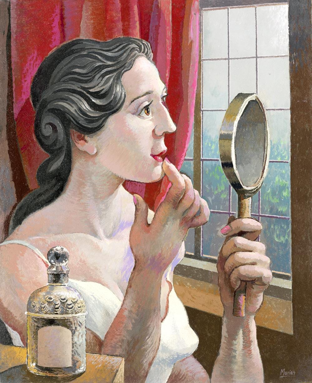 Isidro Lopez Murias comparable auction result: isidro lopez murias 1939 la toilette the mirror
