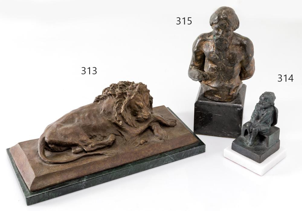 Venanci Vallmitjana Barbany comparable auction result: venancio vallmitjana 1850 1915 the lion and the mouse