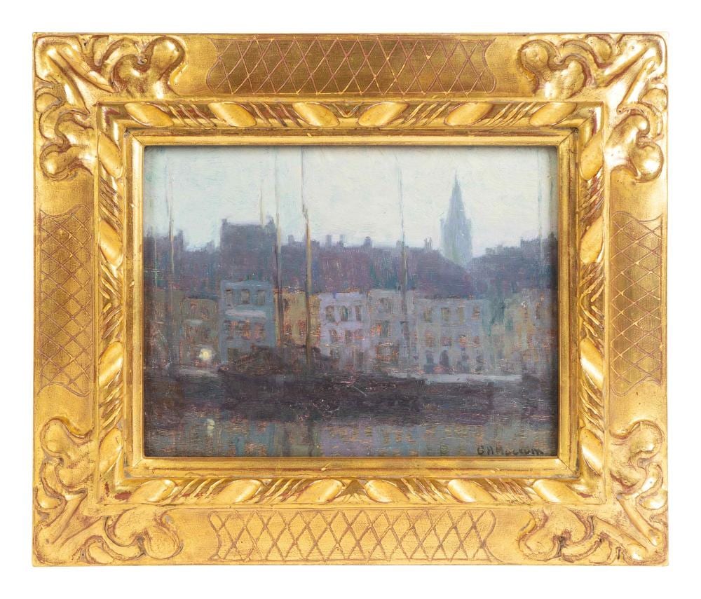 George Herbert Macrum comparable auction result: george herbert macrum american 1878 1970 harbor at twilight