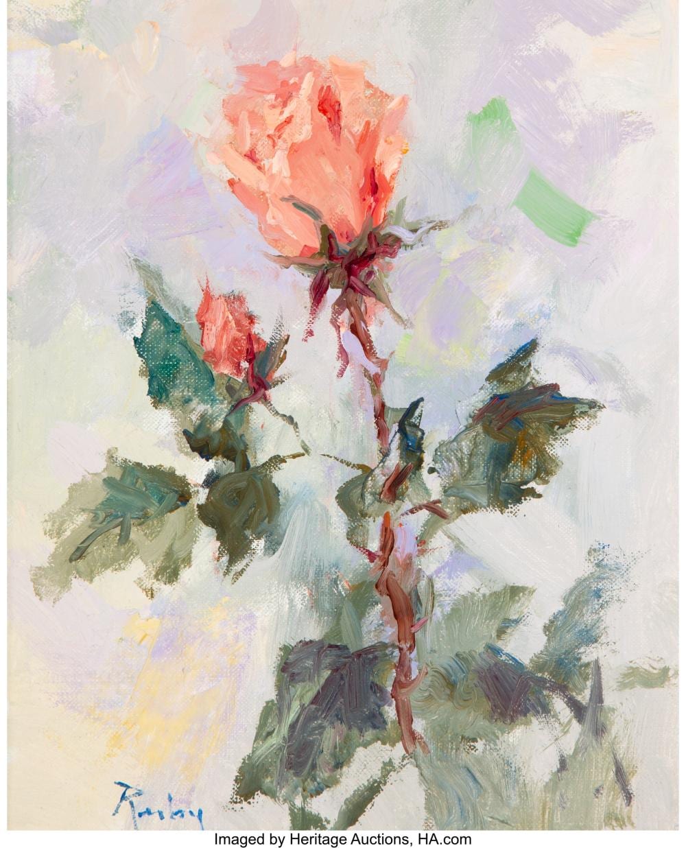 Claire Ruby comparable auction result: claire ruby american 1925 2005 the red rose and the pink rose two works oi