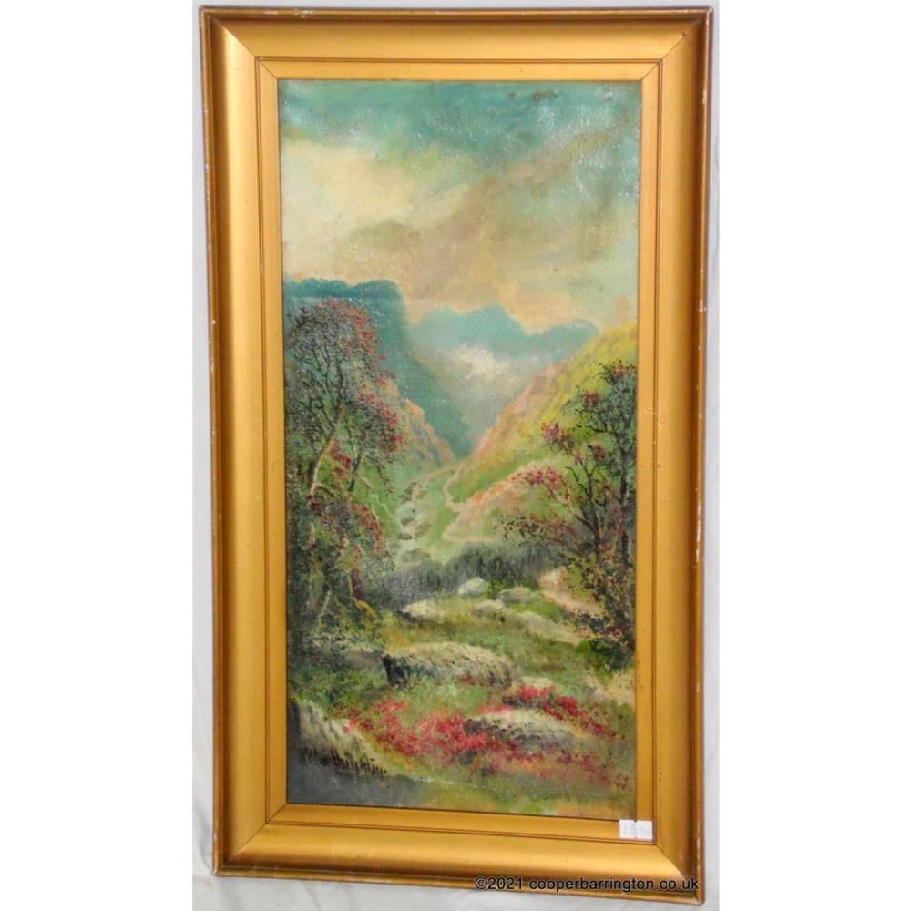 Alfred Worthington comparable auction result: alfred worthington oil on canvass landscape