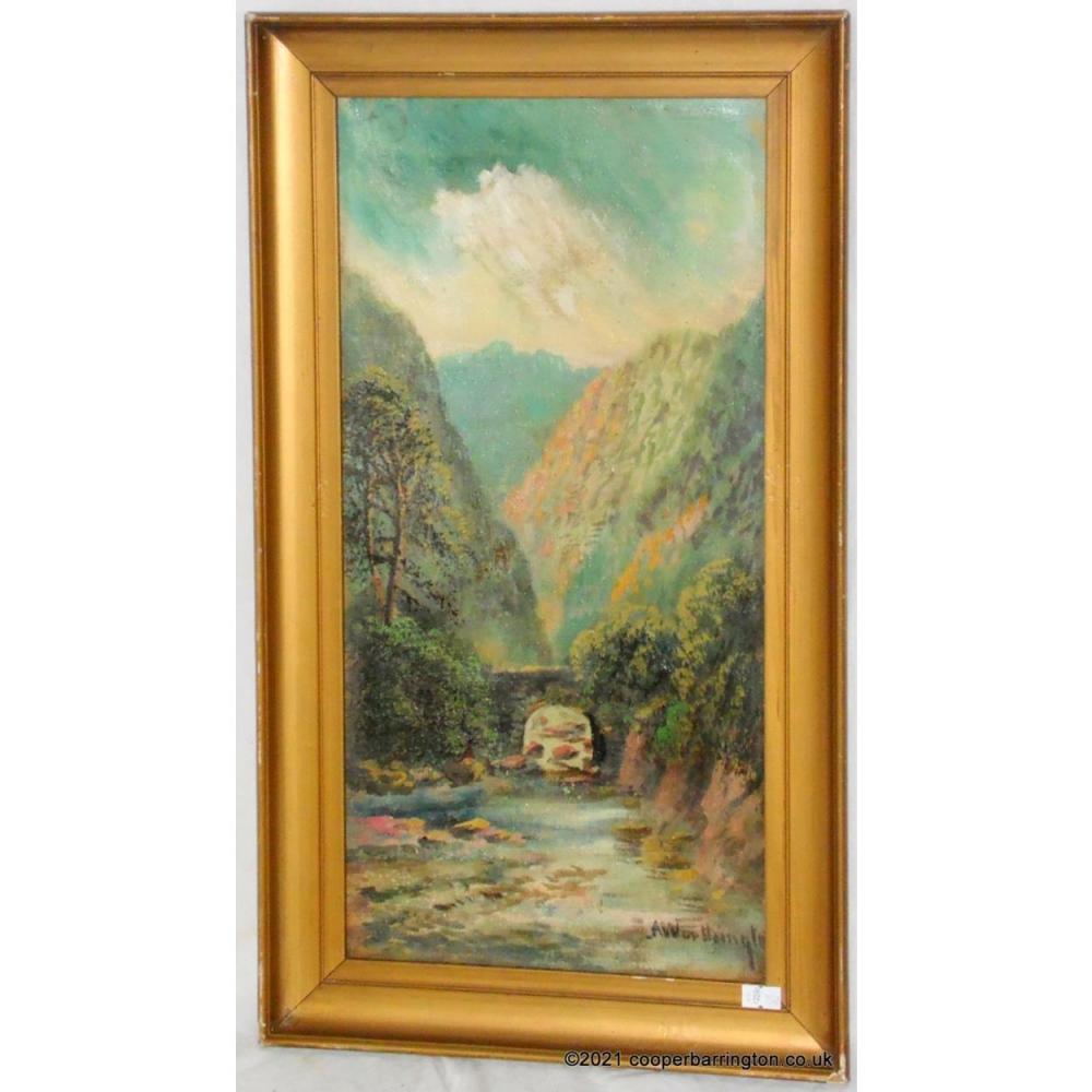 Alfred Worthington comparable auction result: alfred worthington oil on canvass landscape