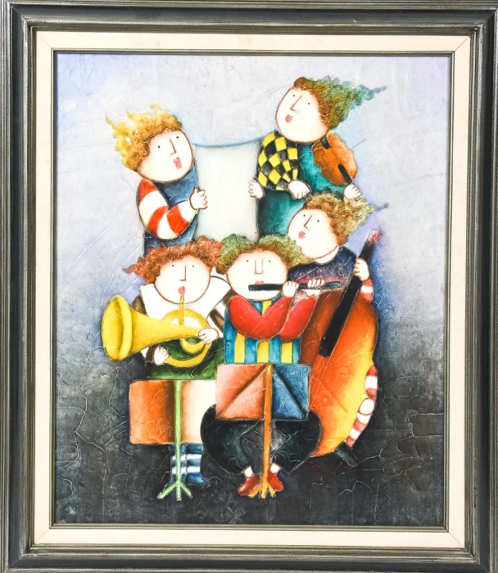 J. Roybal comparable auction result: j roybal oil painting children w instruments