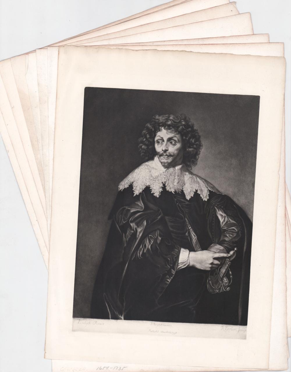 Jacques Coelemans comparable auction result: jacobus coelemans etchings portraits