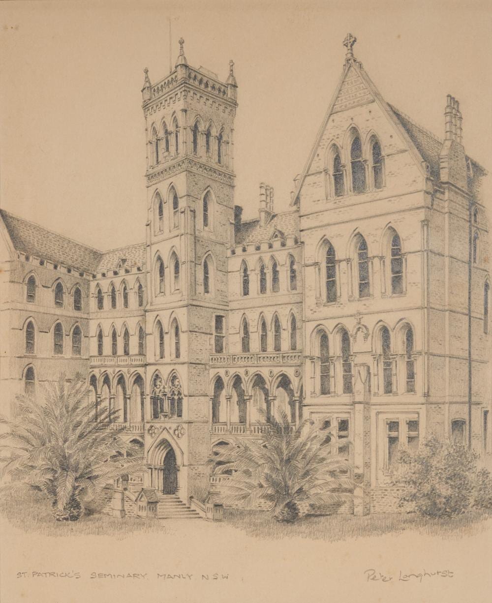 Peter Longhurst comparable auction result: peter longhurst 1922 st patrick s seminary 24 5 x 22 cm frame 40 x 34 x 2 cm