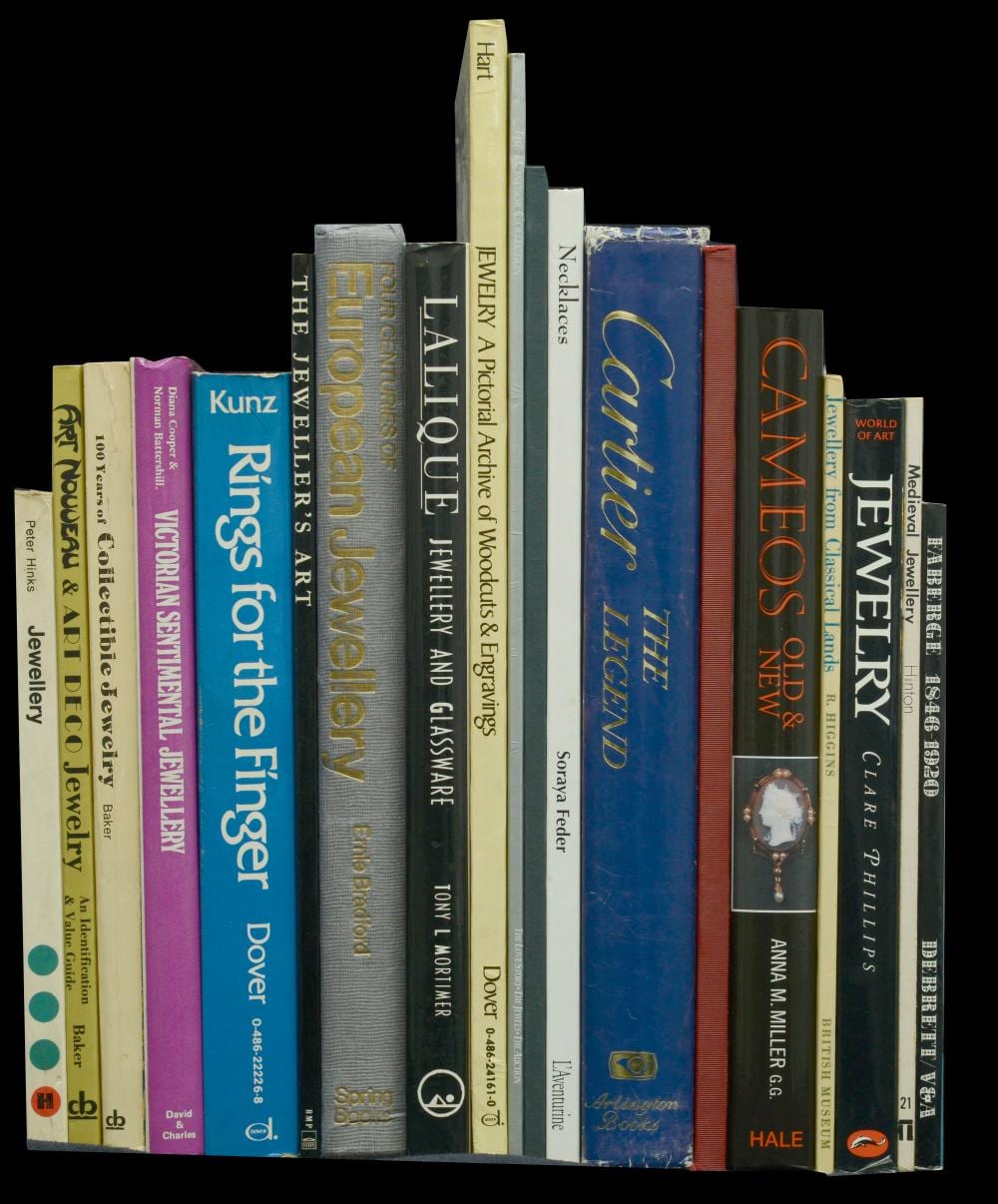 jewellery reference books to include the windsor collection by v couldrey and j booth pub by co · Noonans Mayfair · 2021-03-16 Colleen Wallace comparable auction result: jewellery reference books to include the windsor collection by v couldrey and j booth pub by co