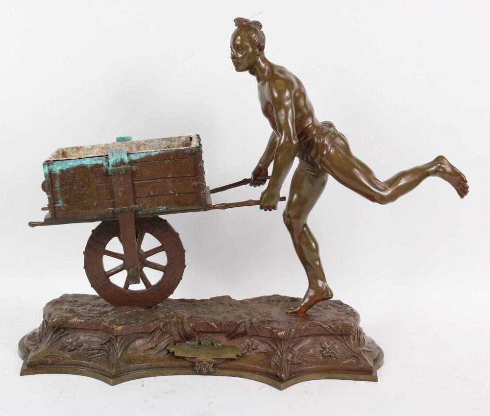Georges-Charles Coudray comparable auction result: georges coudray coureur japonais bronze figure