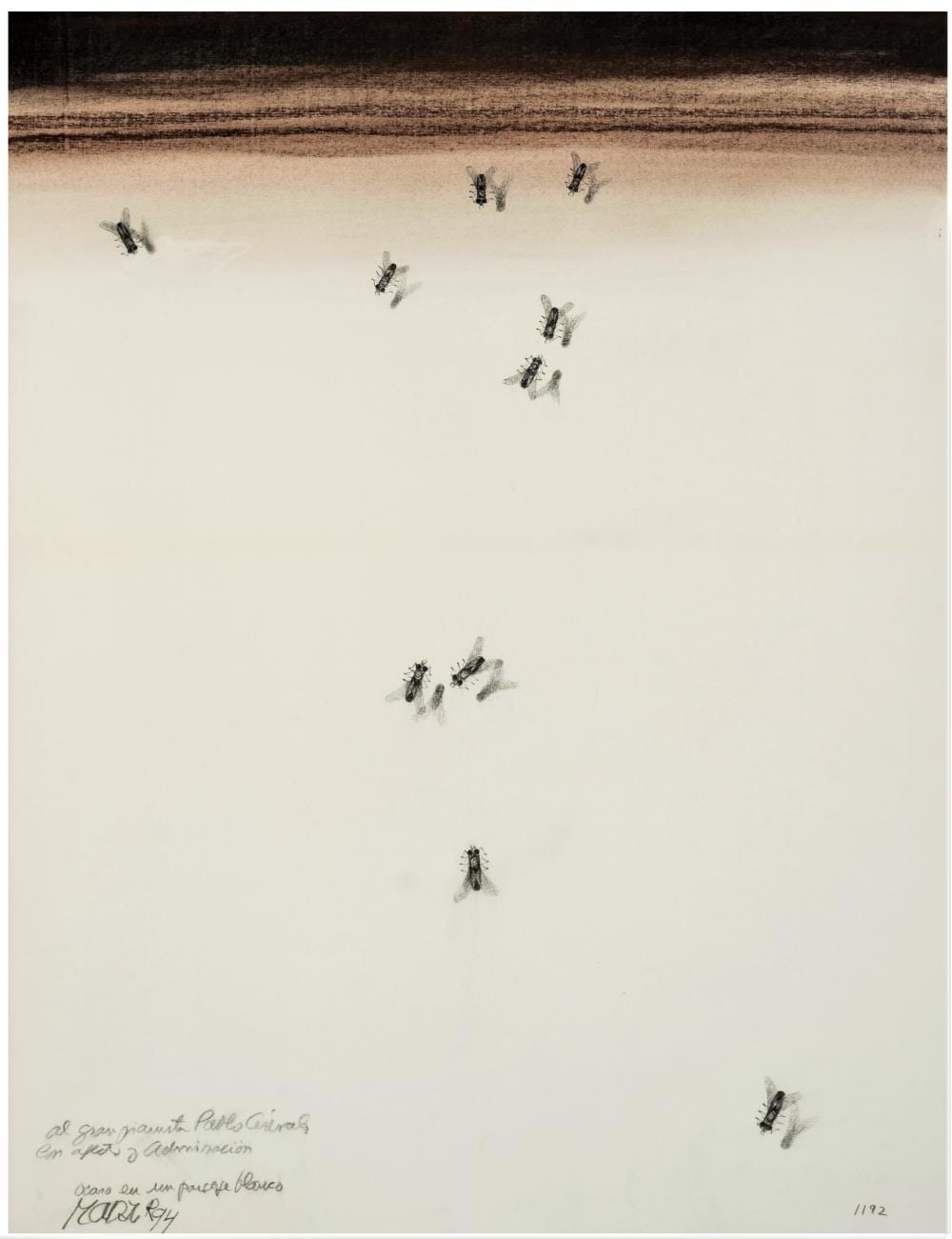 David Manzur (1929) Ocaso en un paisaje blanco, 1994 Pastel y carboncillo sobre papel Medidas: 65 x 50 cm comparable sale
