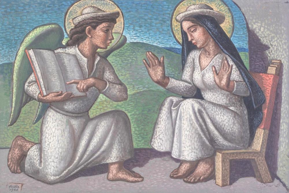 Luis Alberto Acuña comparable auction result: luis alberto acu a 1904 1993 anunciaci n 1948 leo sobre lienzo medidas 71 x 106 cm