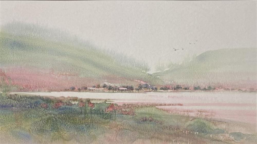 George Largent comparable auction result: george largent b 1940 around the lake watecolour
