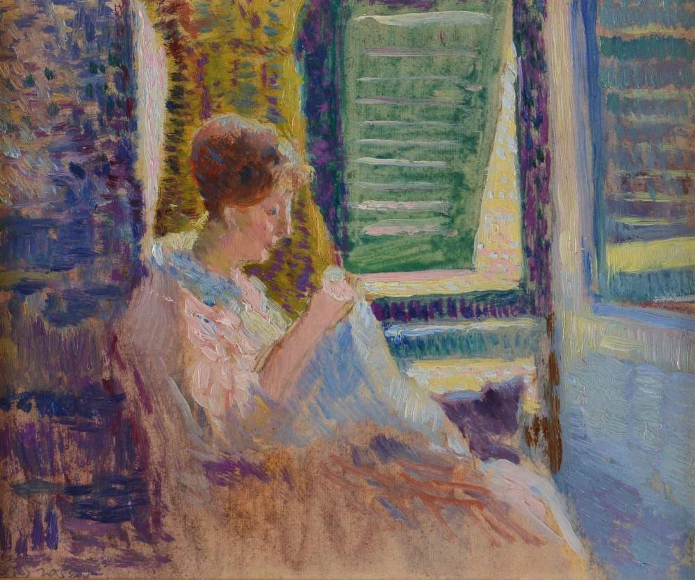 Orlando Grosso comparable auction result: orlando grosso 1882 1968 donna che cuce