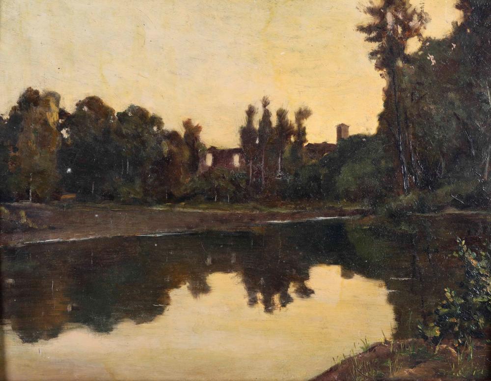 Cesare Viazzi comparable auction result: cesare viazzi 1857 1943 paesaggio autunnale sull orba