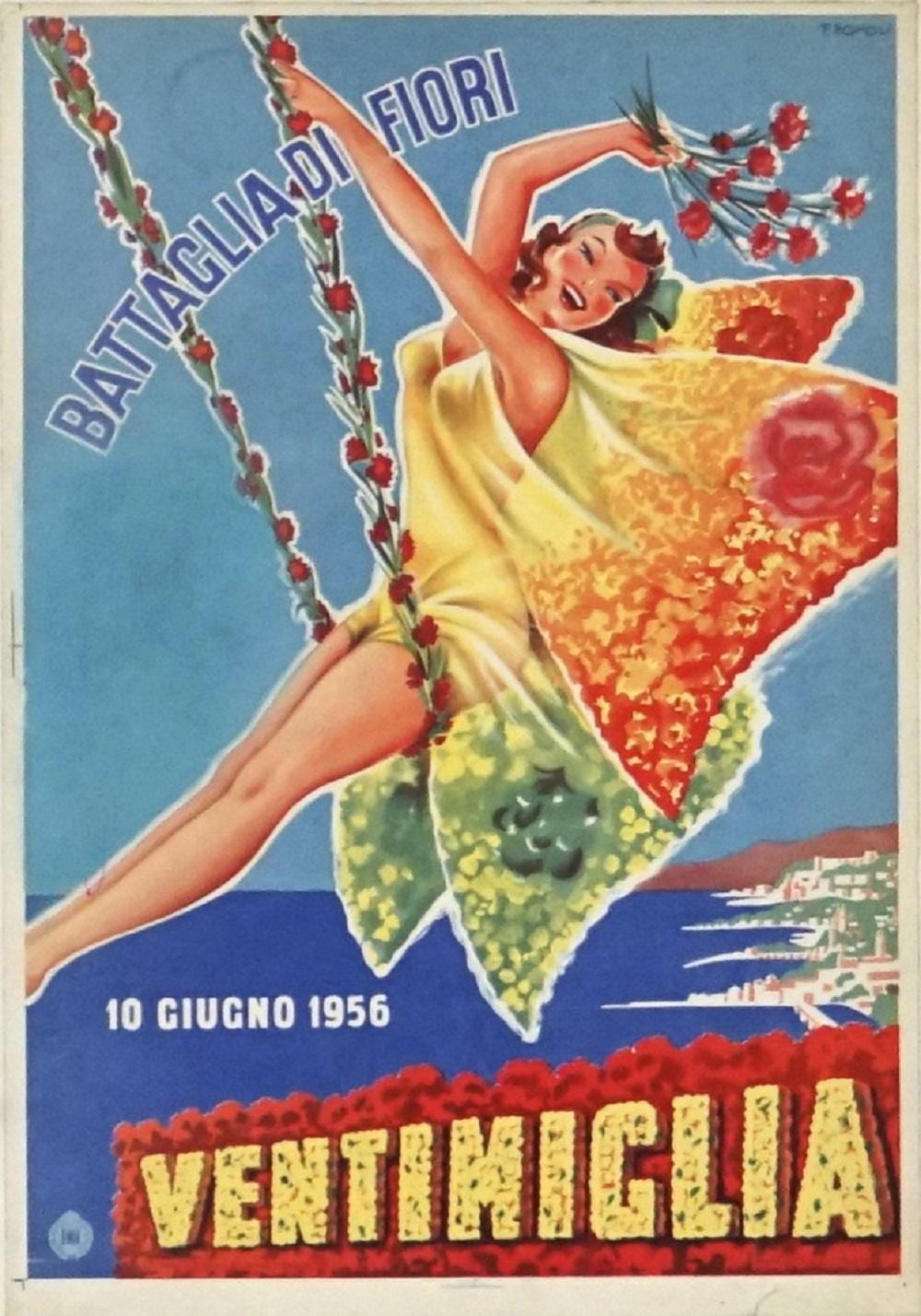 Filippo Romoli comparable auction result: filippo romoli 1901 1969 ventimiglia battaglia di fiori 1956