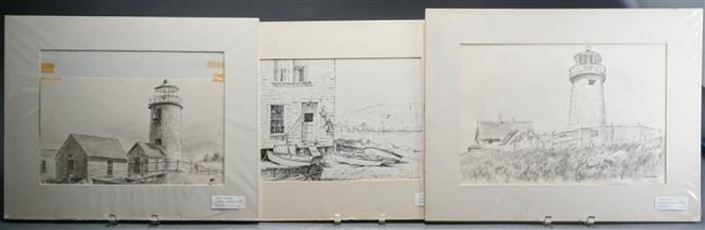 Jacob Glushakow comparable auction result: jacob glushakow american 1914 2000 three drawings of various scenes each unframed largest 17 x 22 inches