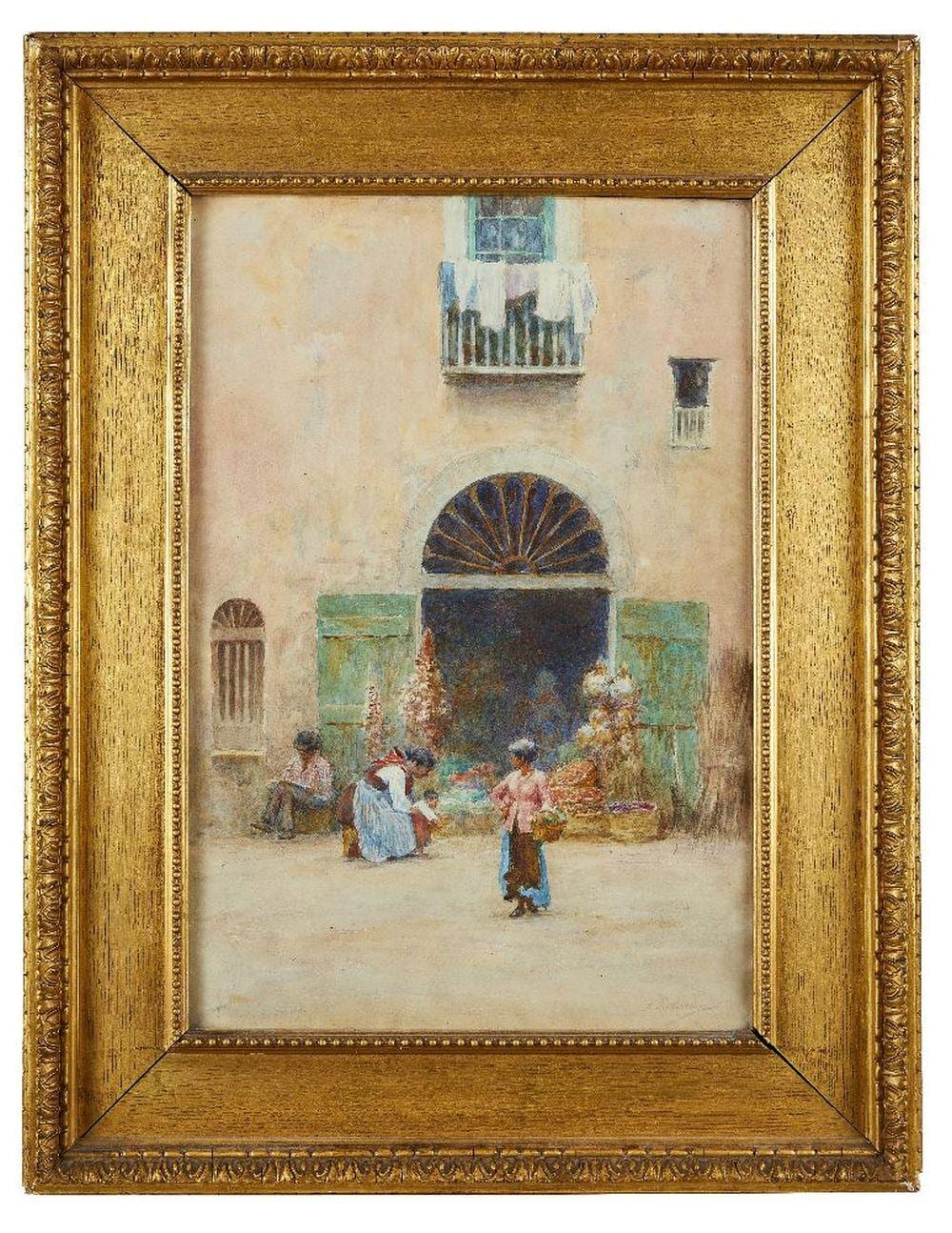 Charles Nathaniel Worsley comparable auction result: charles nathaniel worsley british 1850 1923 fruit shop amalfi watercolour signed 50x33