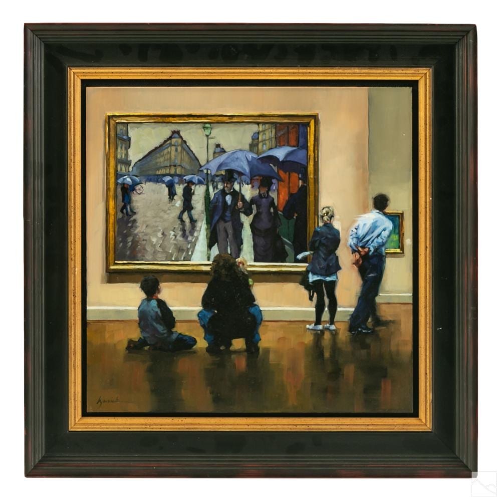 karin jurick b 1961 sidewalk glances oil painting · Hill Auction Gallery · 2021-03-31 Karin Jurick comparable auction result: karin jurick b 1961 sidewalk glances oil painting
