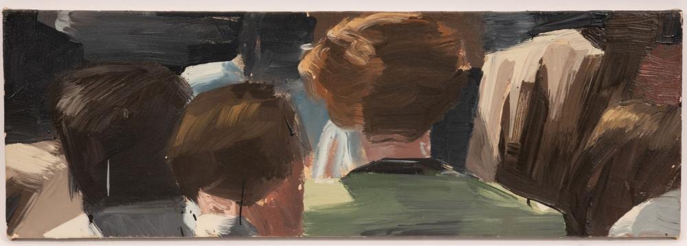 Matthew Radford comparable auction result: matthew radford british b 1953 oil on canvas 1990 h 12 w 36 green backs