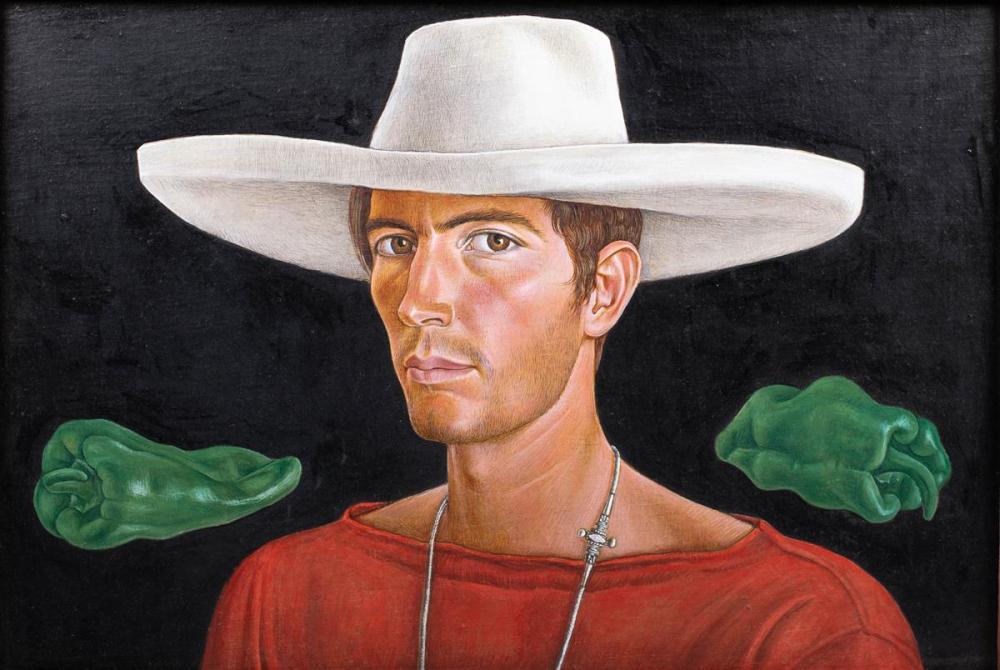Mati Klarwein comparable auction result: mati klarwein german 1932 2002 self portrait with peppers 1954 oil and tempera on canvas laid on board 12 3 4 x 18 1 4 in 16