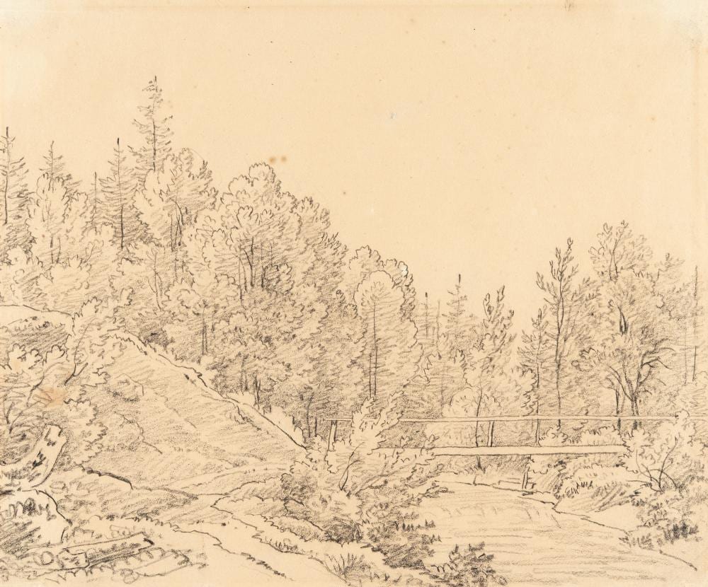 Simon Warnberger comparable auction result: simon warnberger br cke ber einem bach in h geliger landschaft