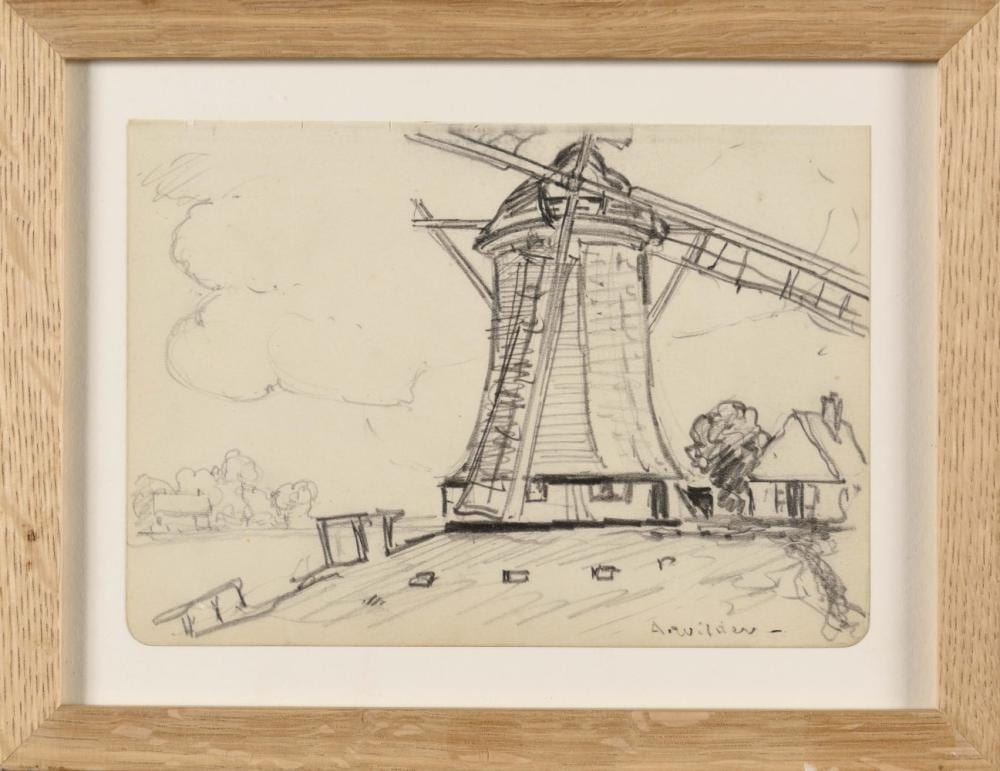 André Wilder comparable auction result: andr wilder 1871 1965 le moulin fusain sign en bas droite 125 x 18 cm