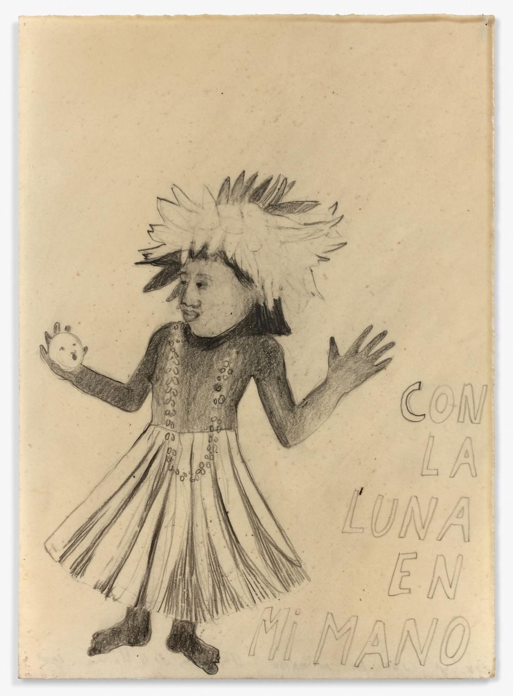 Sandra Vasquez de la Horra comparable auction result: sandra vasquez de la horra n e en 1967 con la luna en mi mano 2007 crayon et cire sur papier