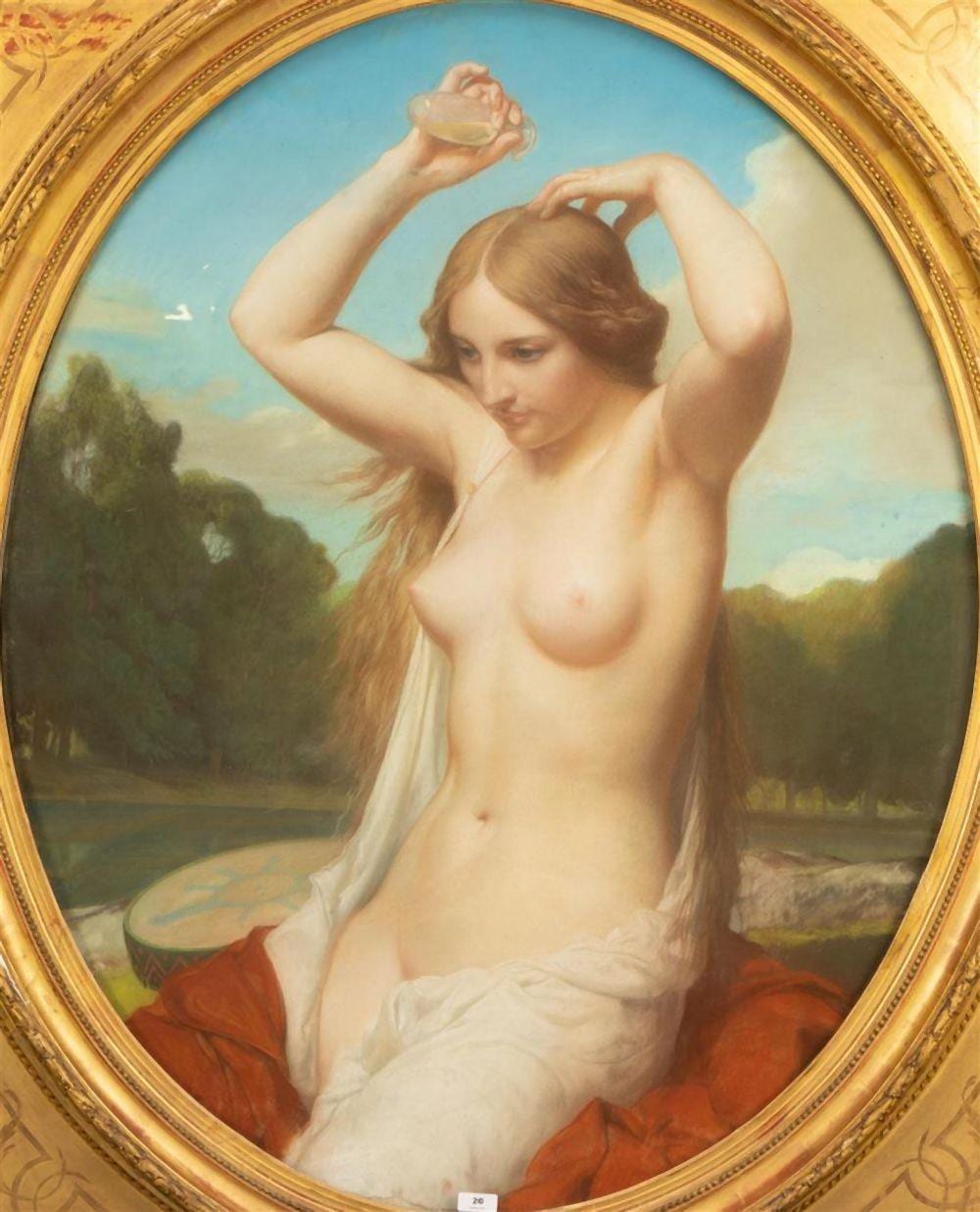 Alexandre Jean-Baptiste Hesse comparable auction result: alexandre hesse 1806 1879 de baadster pastel r o gesigneerd herkomst sotheby s londen 1