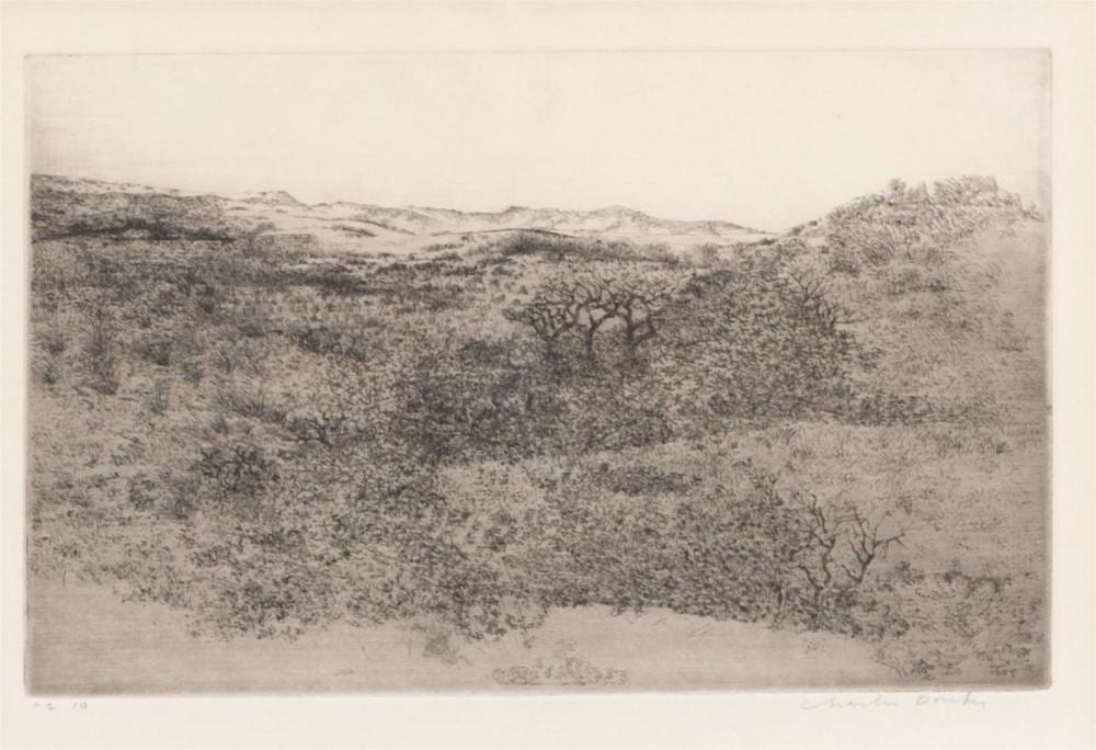 Charles Donker comparable auction result: charles donker 1940 duindoorns op terschelling ets nr 10 r o gesigneerd a 12