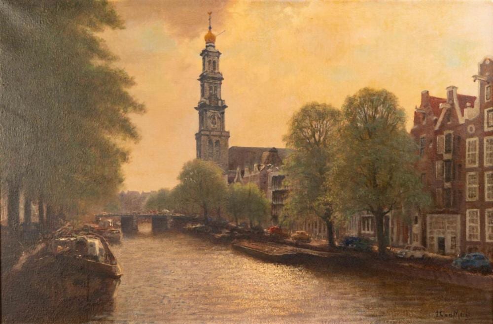 Jacobus Leonardus van der Meide comparable auction result: jacobus leonardus van der meide 1910 2002 gezicht op de prinsengracht met de westerkerk olie
