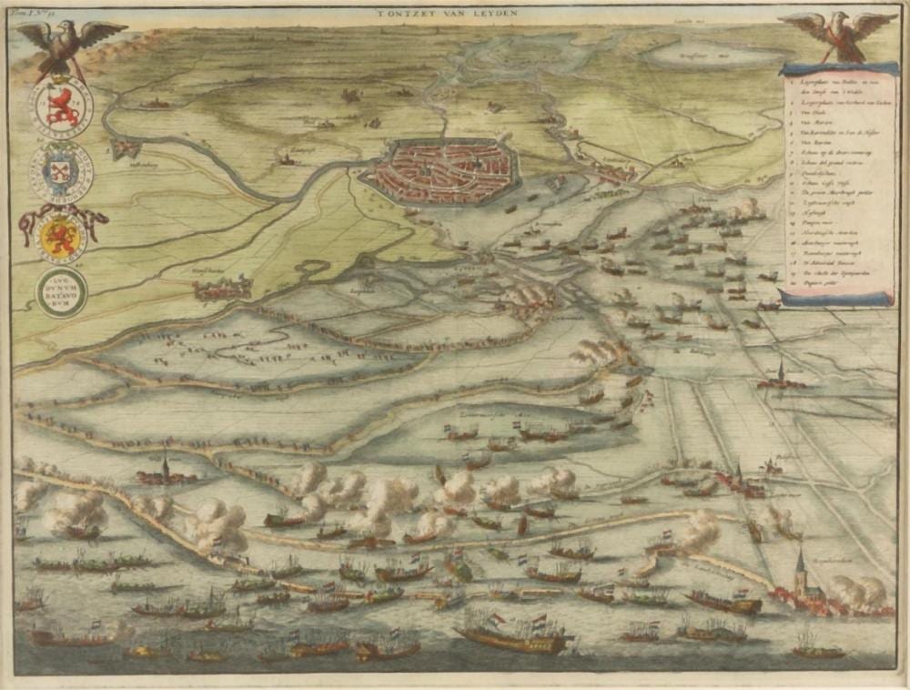 Cornelis Gerritsz. Decker comparable auction result: coenraet decker 1650 1685 t ontzet van leyden het leids ontzet ca 1703 handgekleurde kop