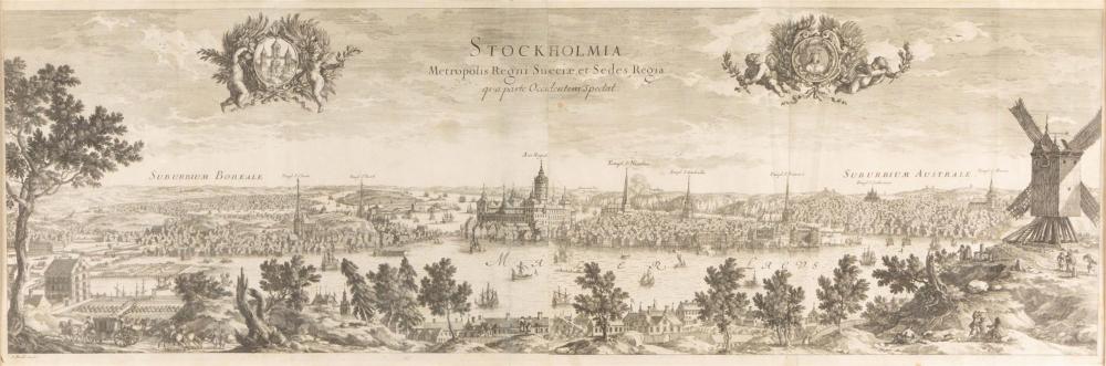 Adam Perelle comparable auction result: adam perelle 1640 1695 stockholmia metropolis regni sueciae et sedes regia panorama van stoc