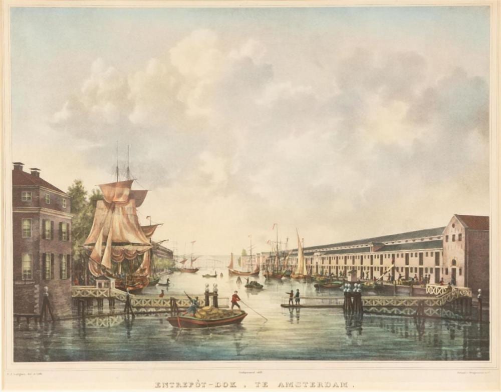 P. J. Lutgers comparable auction result: petrus josephus lutgers 1808 1874 entrepot dok te amsterdam 1883 twee kleuren litho s ing
