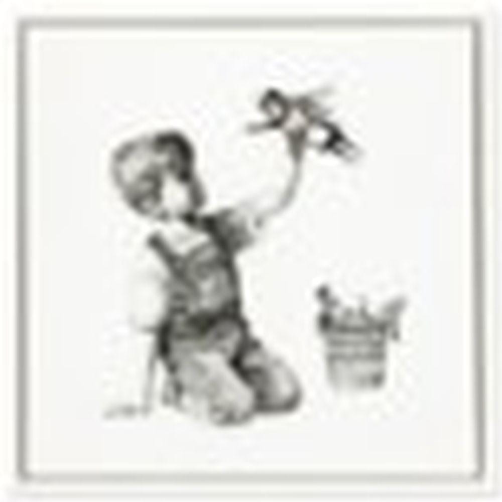 BANKSY Game Changer oil on canvas 35 7/8 x 35 7/8in. (91 x 91cm.) comparable sale