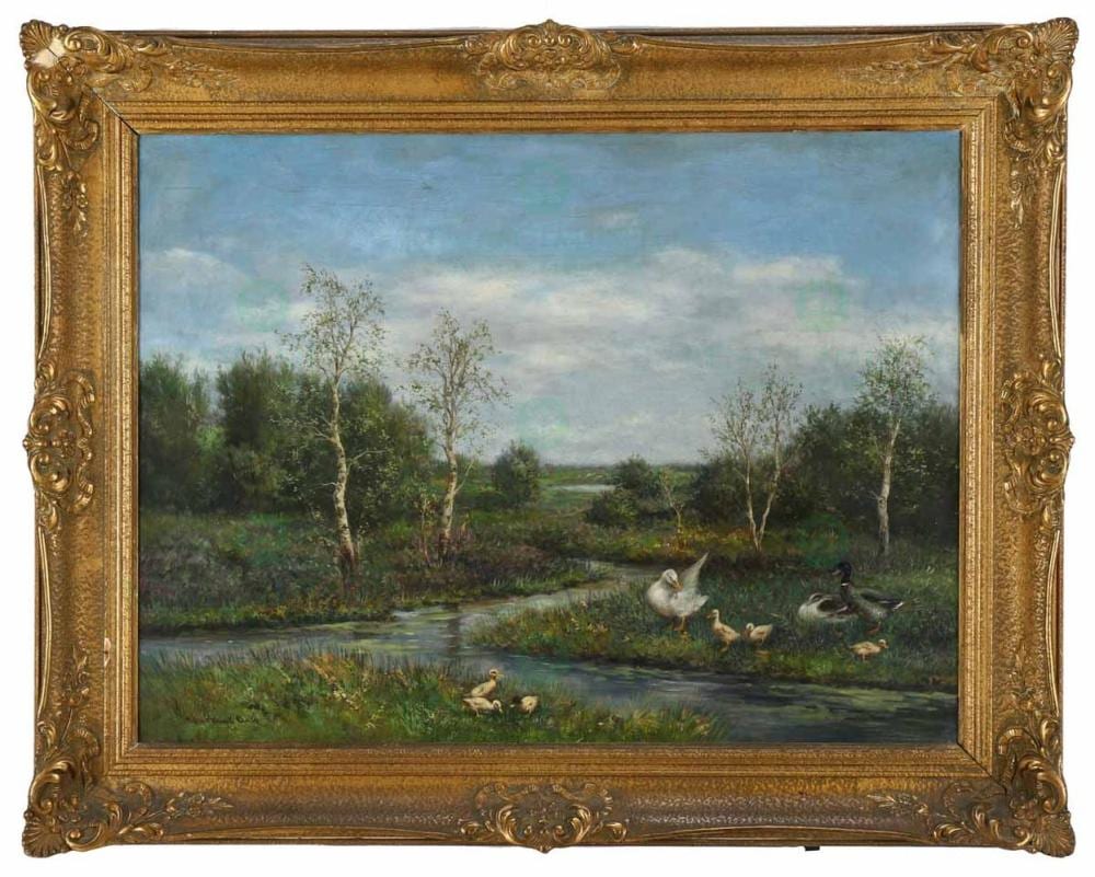David Adolf Constant Artz comparable auction result: david adolf constant artz 1837 1890 landscape with ducks
